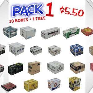 Directe download afdrukbare dozen voor Diorama Garage 1/18 schaal Pack 1 (digitale PDF-bestanden)