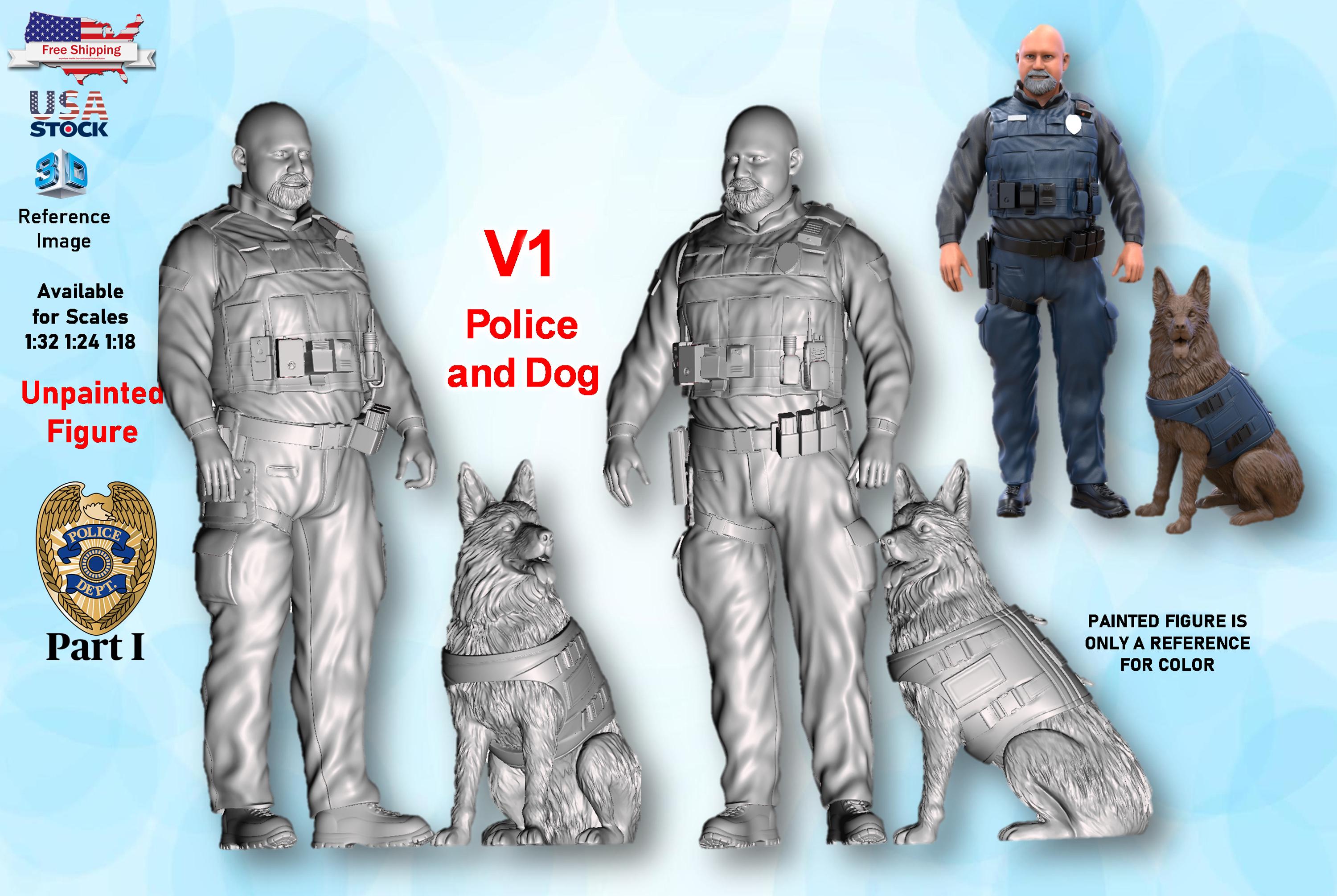 Police Officers PART 1 UNPAINTED Resin Figures 1/32 1/24 1/18 Scale USA ...