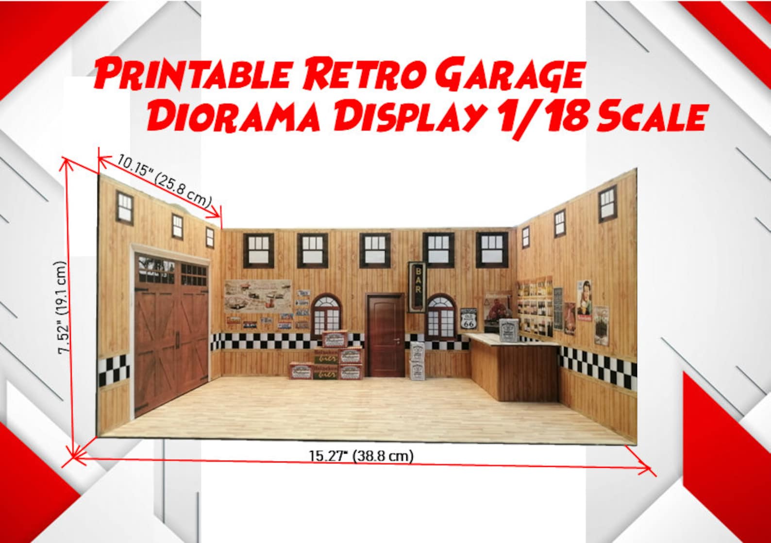Printable Garage Diorama Printable Garage Diorama