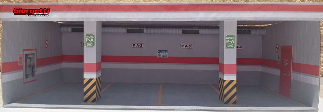 Printable Diorama Parking Lot 1/18 Scale Garage Diorama | Etsy