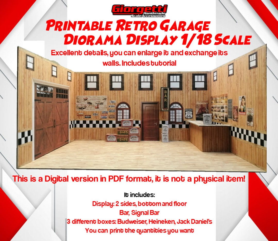 Garage Diorama (FR), des accessoires pas chers à l'échelle 1/18 - PDLV
