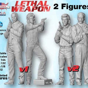 Lethal Weapon (2) UNPAINTED Resin Figures 1/87 1/64 1/43 1/32 1/24 1/18 1/12 Scale USA Stock
