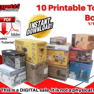 10 boîtes à outils imprimables Diorama de garage à l'échelle 1/18 (version numérique) Accessoire Diorama