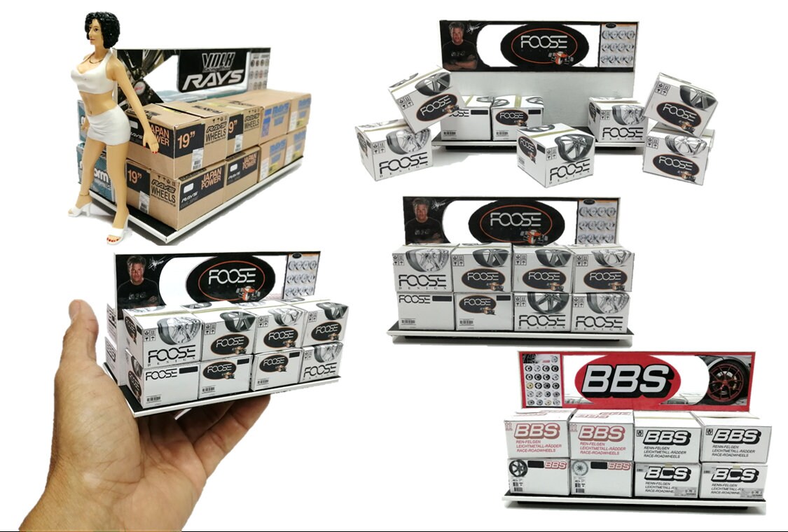 Rims Exhibitor 16 Boxes 1/18 Scale Garage Diorama Accessory Etsy
