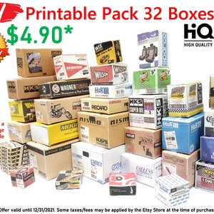 NIEUW Instant Download afdrukbaar pakket 32 dozen 1/24 Garage Diorama