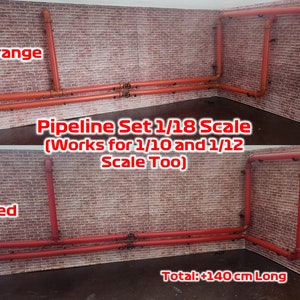 Pipeline Set 140 Cm Long 1/18 Scale works for 1/10 and 1/12 Too Diorama ...