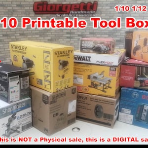 10 Printable Tools Boxes 1/10 1/12 Scale Garage Diorama (Digital Version) Diorama Accessory