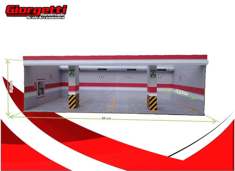 Printable Diorama Parking Lot 1/24 Scale Garage Diorama Etsy