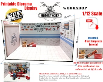NEW Instant Download Printable Pack 33 Boxes 1/6 Scale Garage Diorama ...