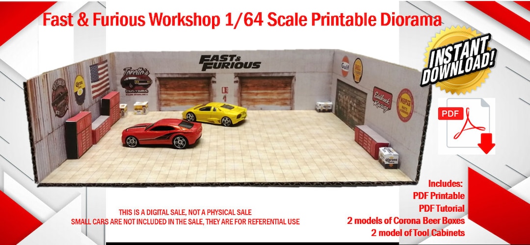 F&F Workshop 1/64 Scale Printable Diorama Instant Download 