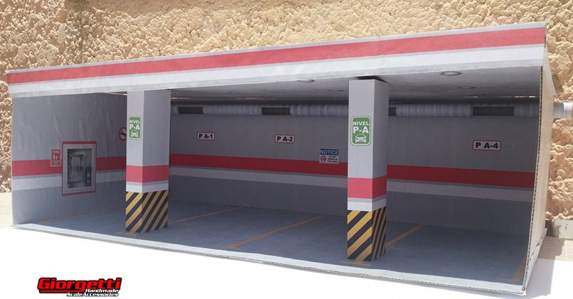 Printable Diorama Parking Lot 1/18 Scale Garage Diorama | Etsy