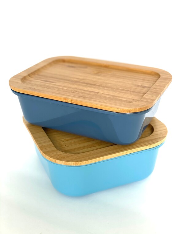 Personalized Glass Food Storage Containers with Bamboo Lids for