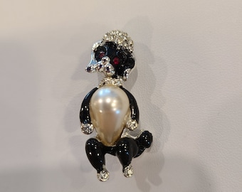 Cute vintage poodle brooch
