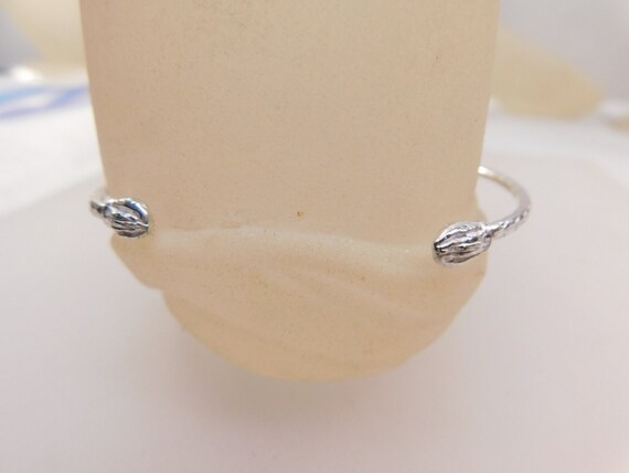 Vintage Thin Cuff Bracelet Solid Sterling Silver … - image 6