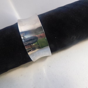 925 Plain Sterling Silver Cuff Bracelet w/ Center Curve Vintage