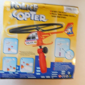 Toy Zoom Police Copter launcher Helicopter Flies Upto 60 feet Vintage image 3