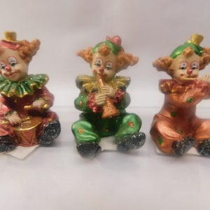 Jester Musical Clowns Set Collectible Figurines Statues Parade Party Clowns