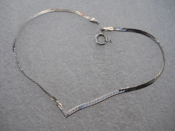 Sterling Silver V Bracelet, Solid Silver Italy 92… - image 3