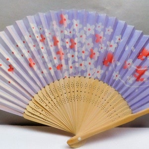 Colorful Floral w/Goldfish Silk Handheld Fan Folding Fans Asian Hand Fans