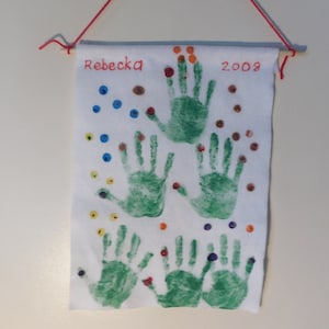 Rebecka 2008 Hand Prints Cotton Wall Scroll Hanging Hand Made
