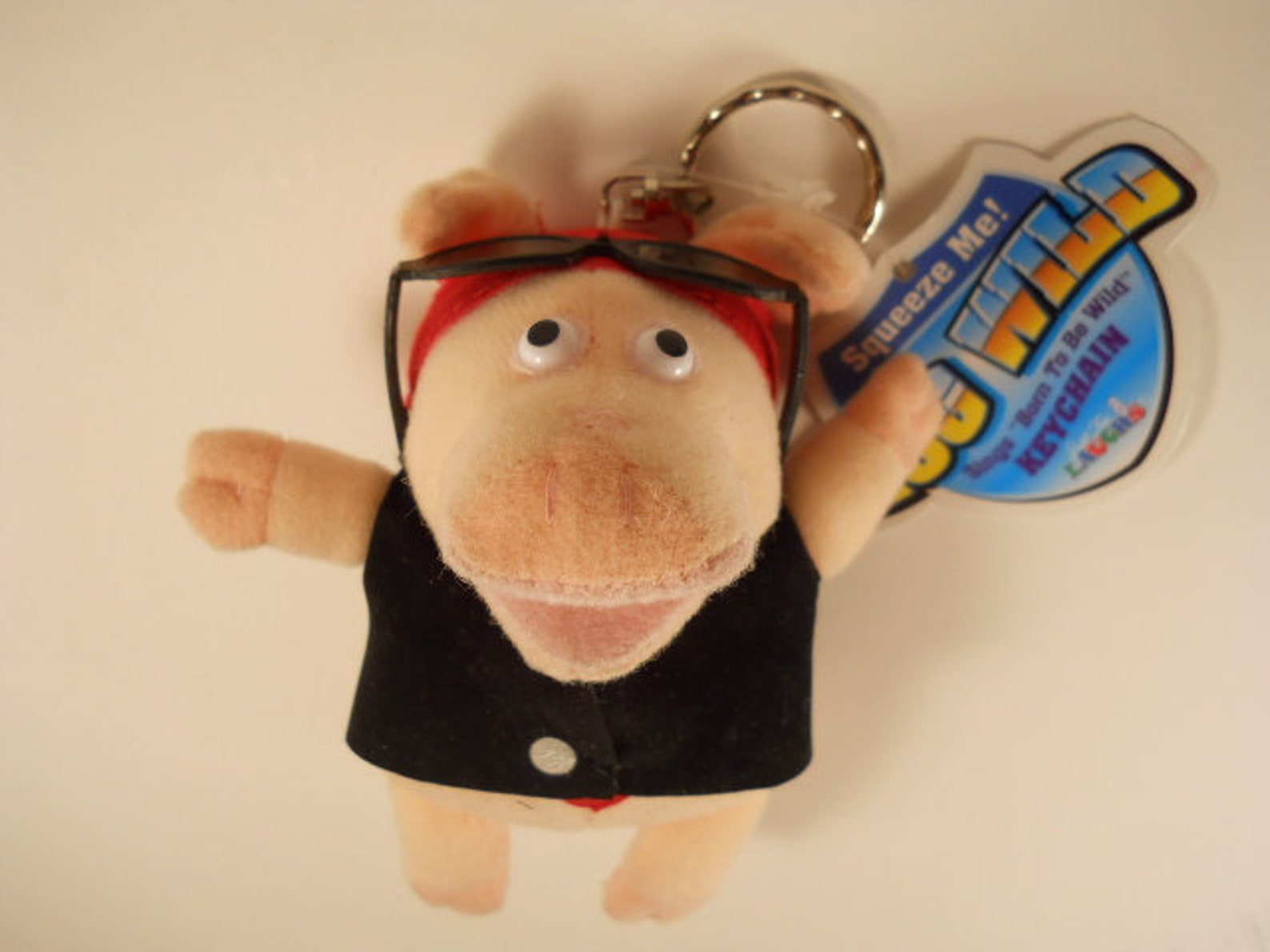 Pig Hog Wild Keychains Keyring With Sound Biker Pig Plush Etsy