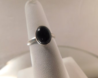 Black Onyx Southwestern Ring Sz 6.5 Crafted Solid Sterling Silver