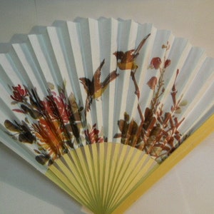 Birds & Floral Flower Fan Design on Paper Hand Folding Fan #99