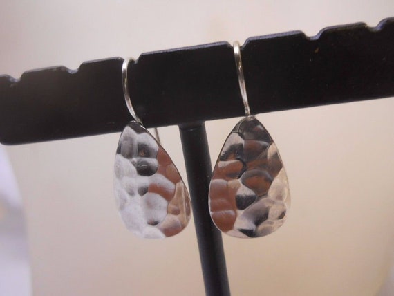 Solid 925 Crafted Sterling Silver Dangle Earrings… - image 2