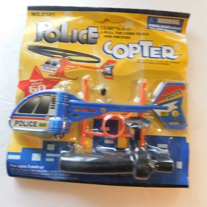 Toy Zoom Police Copter launcher Helicopter Flies Upto 60 feet Vintage image 4