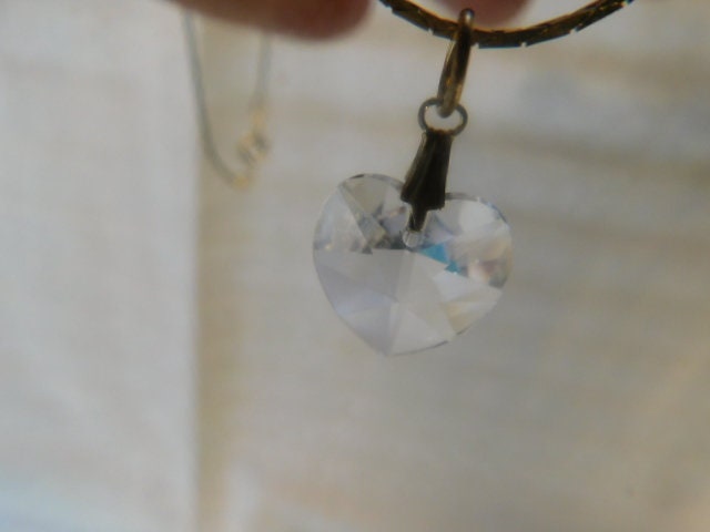 Clear Quartz Heart Necklace 18 Kt GP 18 Inch Chain - Etsy Canada