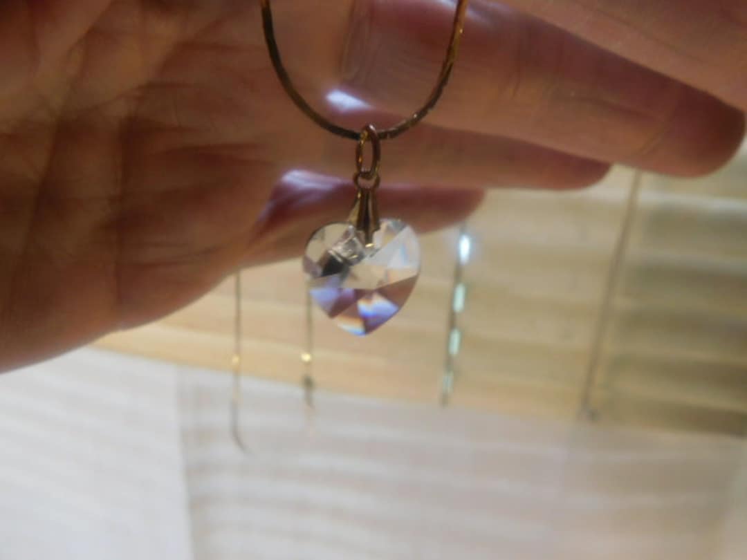 ネックレス・ペンダント Numbering Clear Quartz Necklace with Wavy Heart#5777 5BNY856 Clear Quartz Heart Necklace 18 Kt GP 18 Inch Chain - Etsy Canada