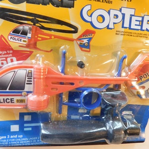 Toy Zoom Police Copter launcher Helicopter Flies Upto 60 feet Vintage image 9