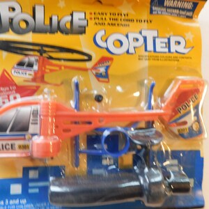 Toy Zoom Police Copter launcher Helicopter Flies Upto 60 feet Vintage image 2