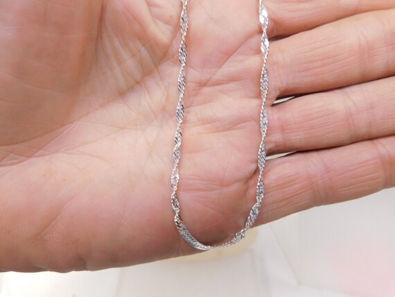 Vintage 925 Singapore 18"L Chain Necklace 2.5mm C… - image 3