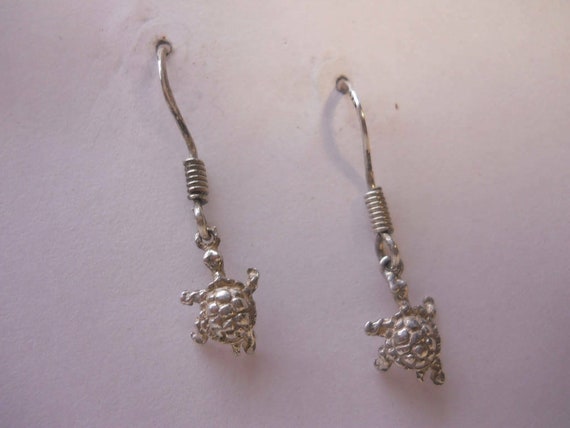 Turtles 925 Crafted Solid Sterling Silver Dangle … - image 1