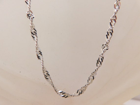 Vintage 925 Singapore 18"L Chain Necklace 2.5mm C… - image 5