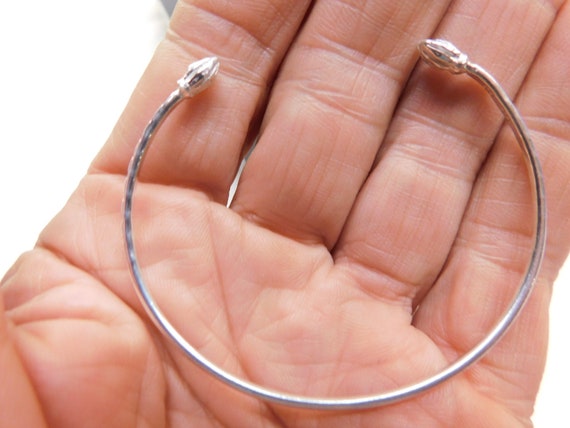 Vintage Thin Cuff Bracelet Solid Sterling Silver … - image 1