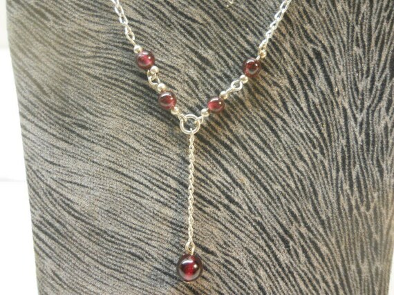 Garnet Stone Crafted Solid Sterling Silver 925 Y … - image 2