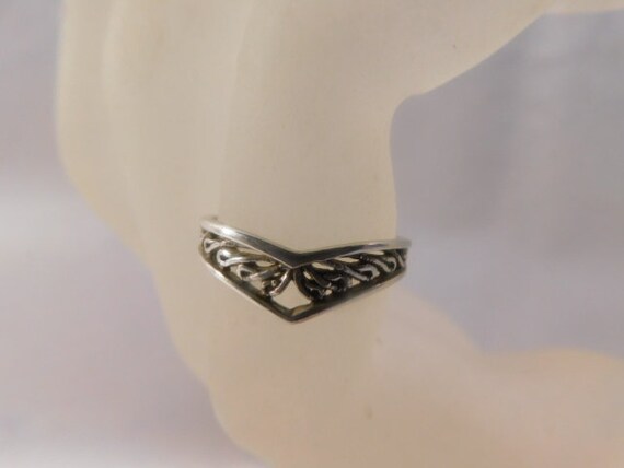 Crafted 925 Solid Sterling Silver Plain Stylish R… - image 3