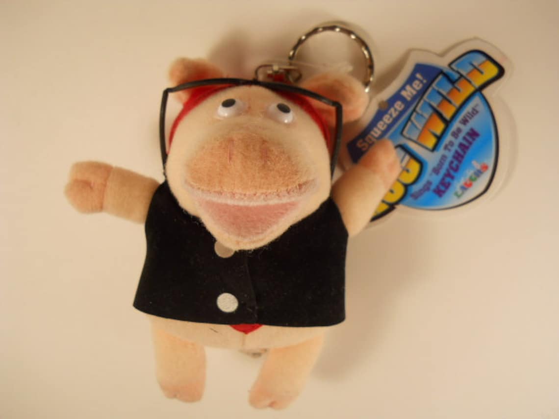 Pig Hog Wild Keychains Keyring With Sound Biker Pig Plush Etsy