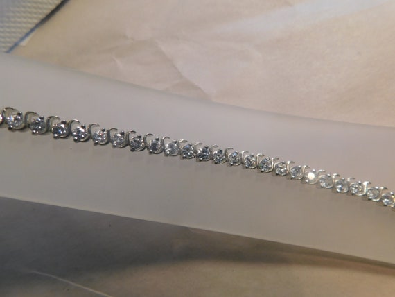 925 Channel 40 Cz Tennis Bracelet Solid Sterling … - image 7
