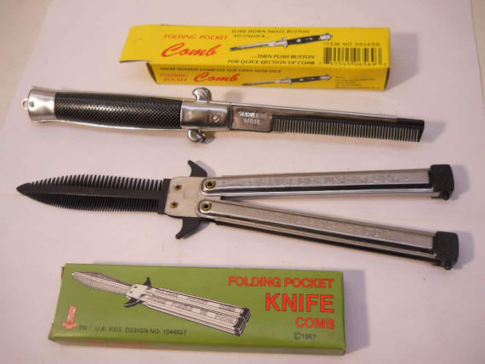 Novelty 2 pcs Set Butterfly Knife Toy Comb & Switchblade Comb Etsy