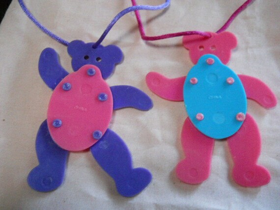 Colorful friendly Bear Kid Necklaces with Cord, b… - image 4
