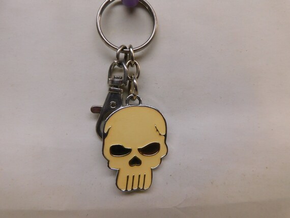 Scull & Enamel Keyring Keychain Belt  handbag wit… - image 1