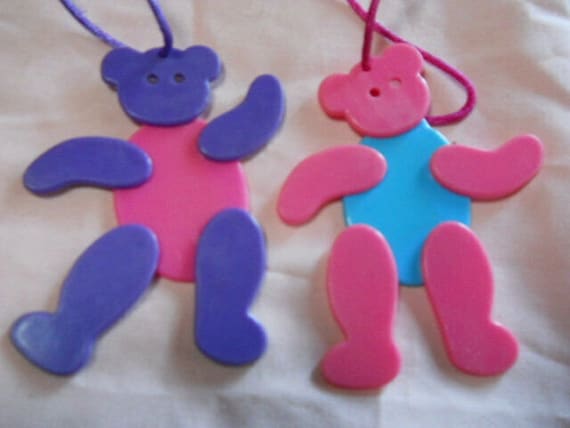 Colorful friendly Bear Kid Necklaces with Cord, b… - image 1