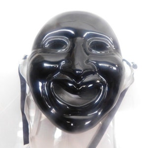 Black Porcelain Happy Mask Wall Decor Wall Hangings Mask tassels