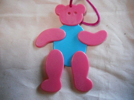 Colorful friendly Bear Kid Necklaces with Cord, b… - image 2