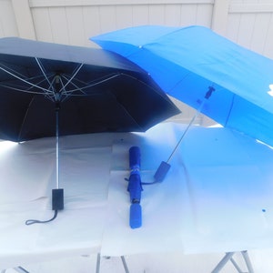 42&quot; Toys R Us Automatic Black OR Blue Vinyl Umbrella Folding Compact Waterproof