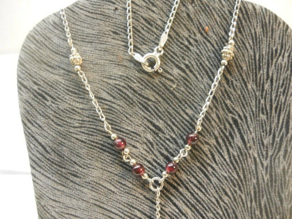 Garnet Stone Crafted Solid Sterling Silver 925 Y … - image 4