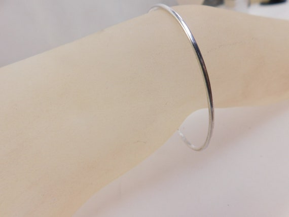 Vintage Thin Cuff Bracelet Solid Sterling Silver … - image 4